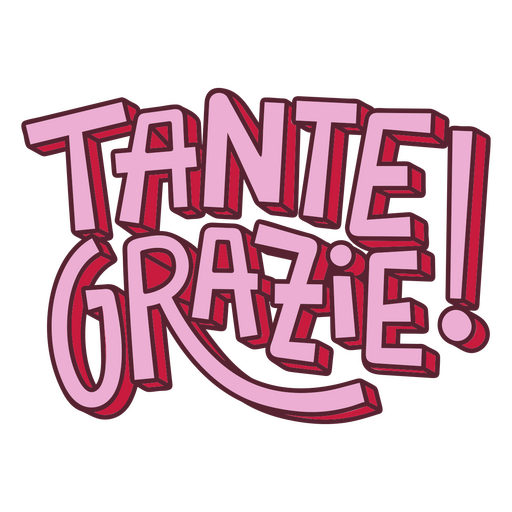 The word tante grazie PNG Design
