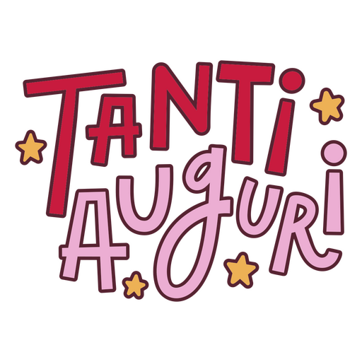 Image of the word tanti auguri PNG Design