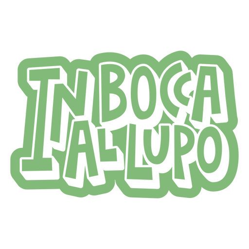 Logotipo verde con las palabras inboca allupo. Diseño PNG