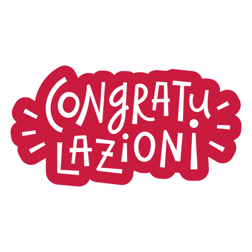 Congratulazioni red sticker PNG Design