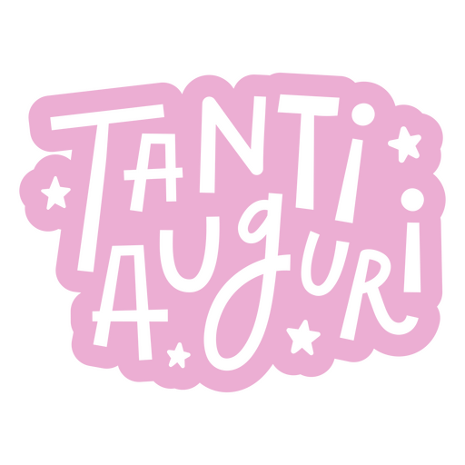 Rosa Aufkleber mit dem Wort Tanti Auguri darauf PNG-Design