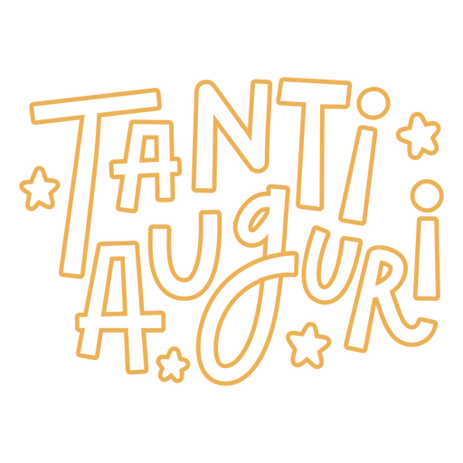 Tanti Auguri Zitat mit Sternen PNG-Design