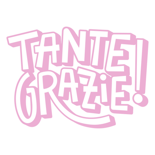 Pink logo with the word tante grazie PNG Design