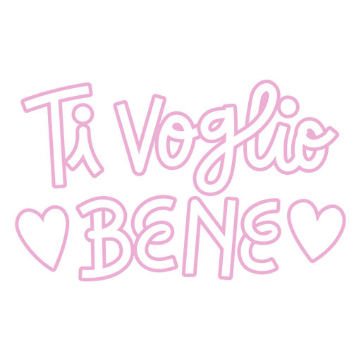 I love you on Italian Ti Voglio Bene. Black vector calligraphy