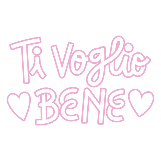 Ti voglio bene with hearts PNG Design