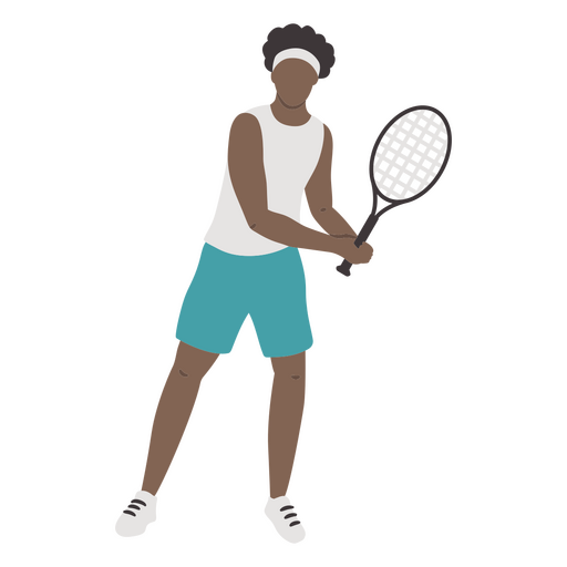 Schwarzer Mann mit einem Tennisschläger in der Hand PNG-Design