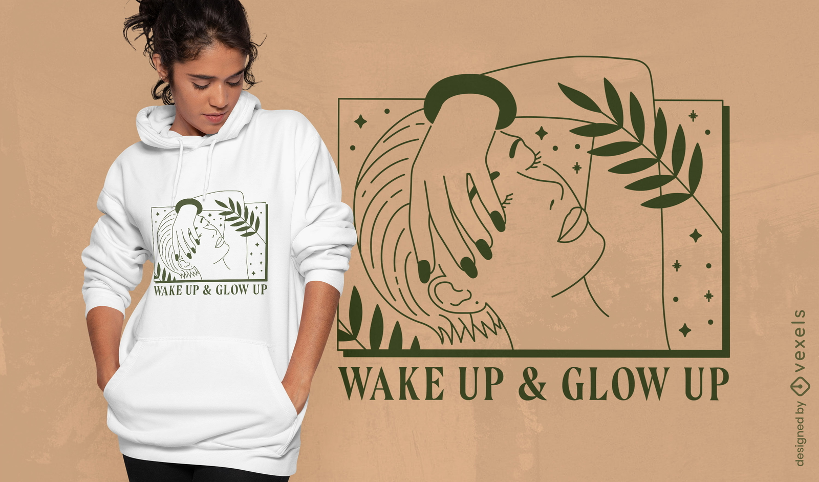 Diseño de camiseta de belleza natural.