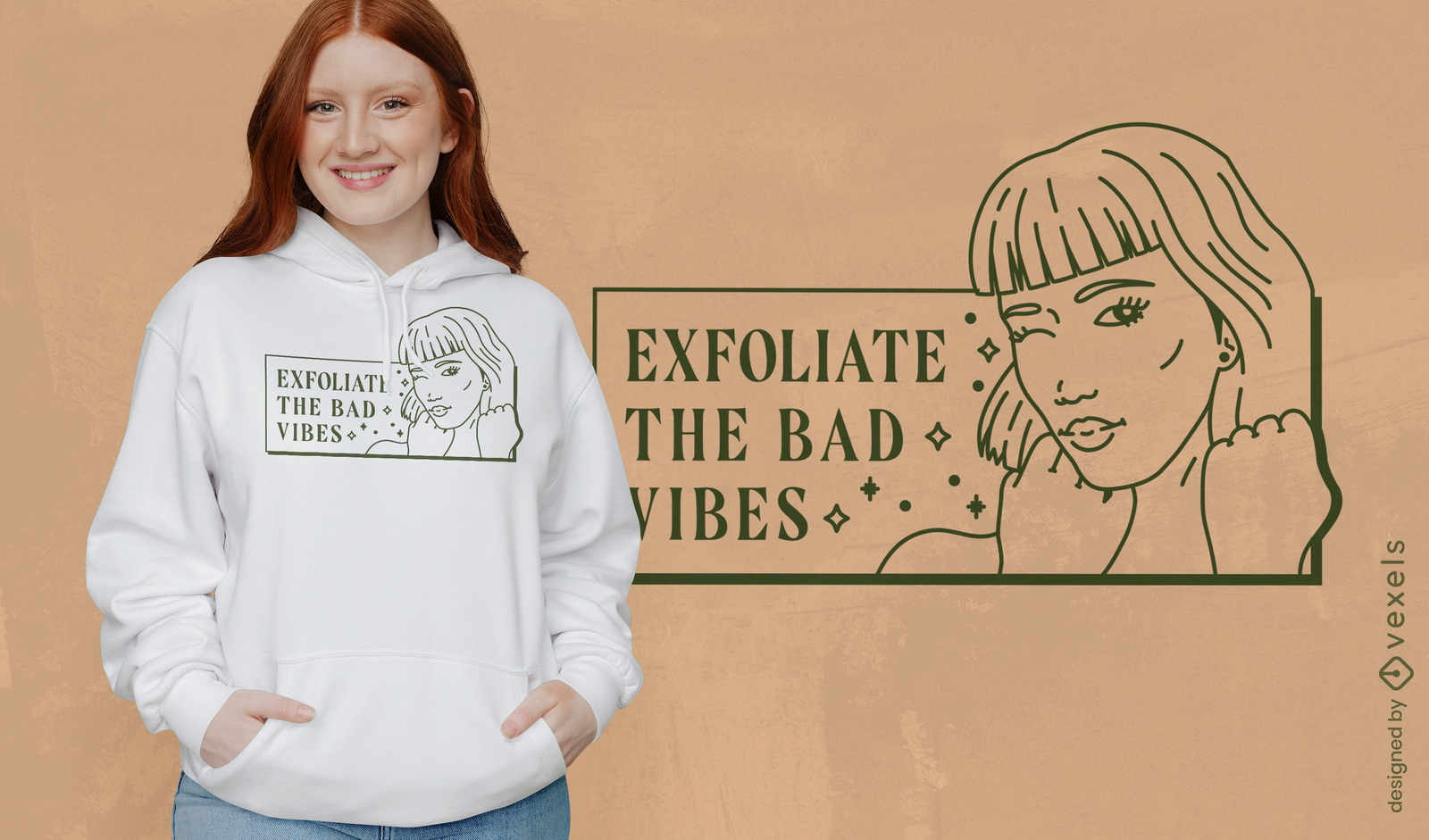 Diseño de camiseta con cita de belleza exfoliante