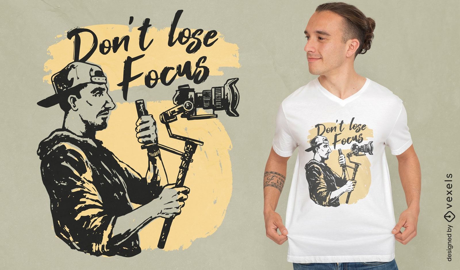 Kameramann-Fokus-Zitat-T-Shirt-Design