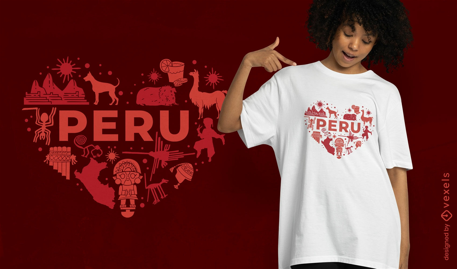 Diseño de camiseta Love Perú