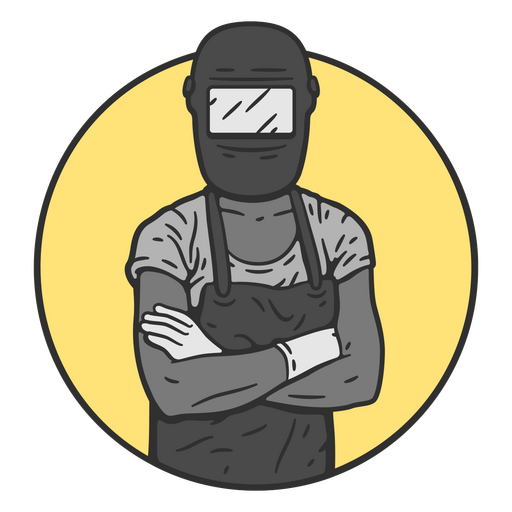 Welder with his arms crossed in a circle PNG Design