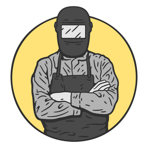 Welder in an apron with his arms crossed PNG Design