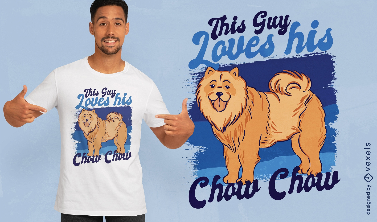 Diseño de camiseta de amante de perro chow chow