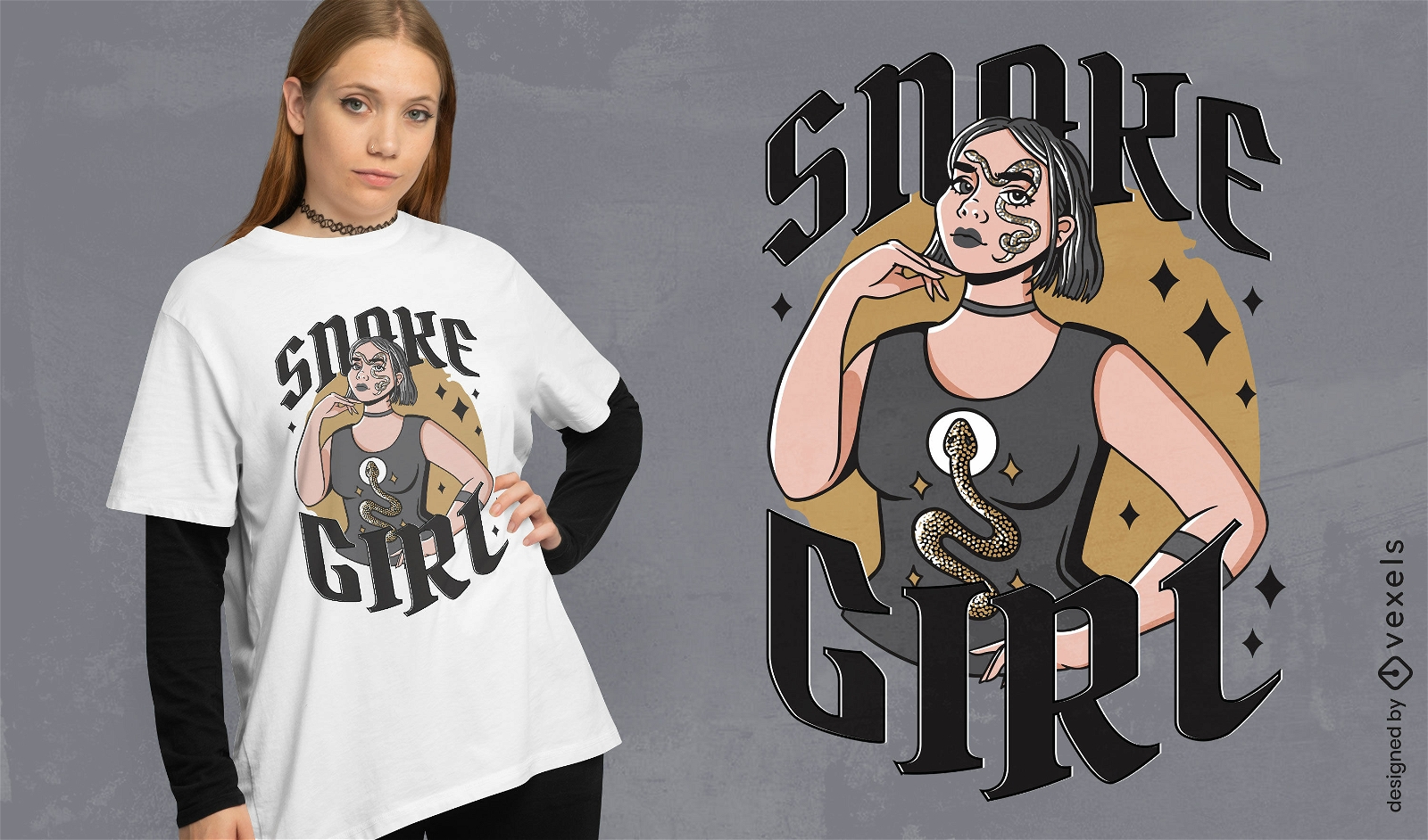 Snake girl t-shirt design