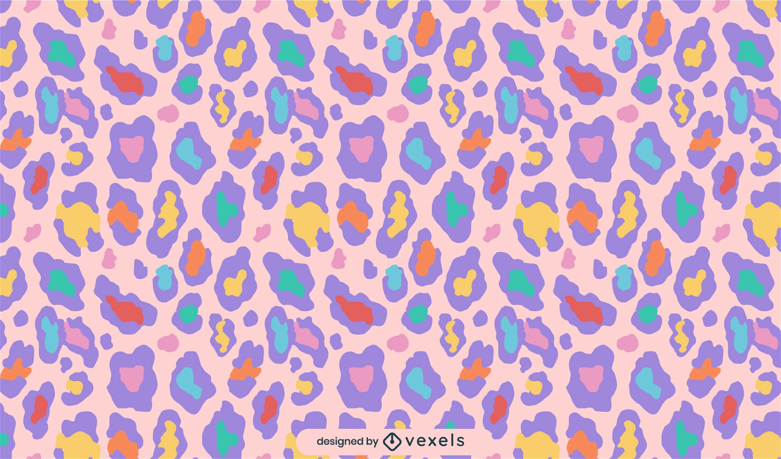 Design de padrão de impressão de leopardo colorido