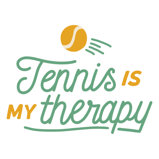 El tenis es mi terapia. Diseño PNG