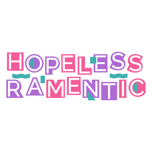 The word hopeless ramentic PNG Design