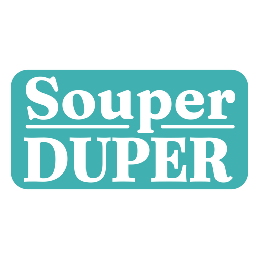 O logotipo do Souper Duper Desenho PNG