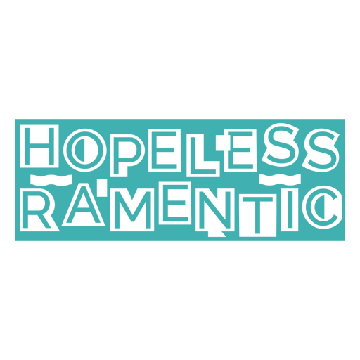 Hoffnungsloses, ramentisches blaugrünes Logo PNG-Design