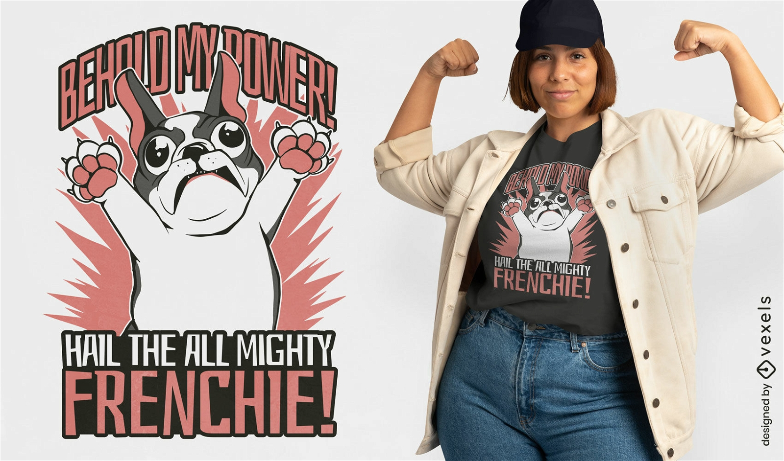Design épico de camiseta bulldog francês