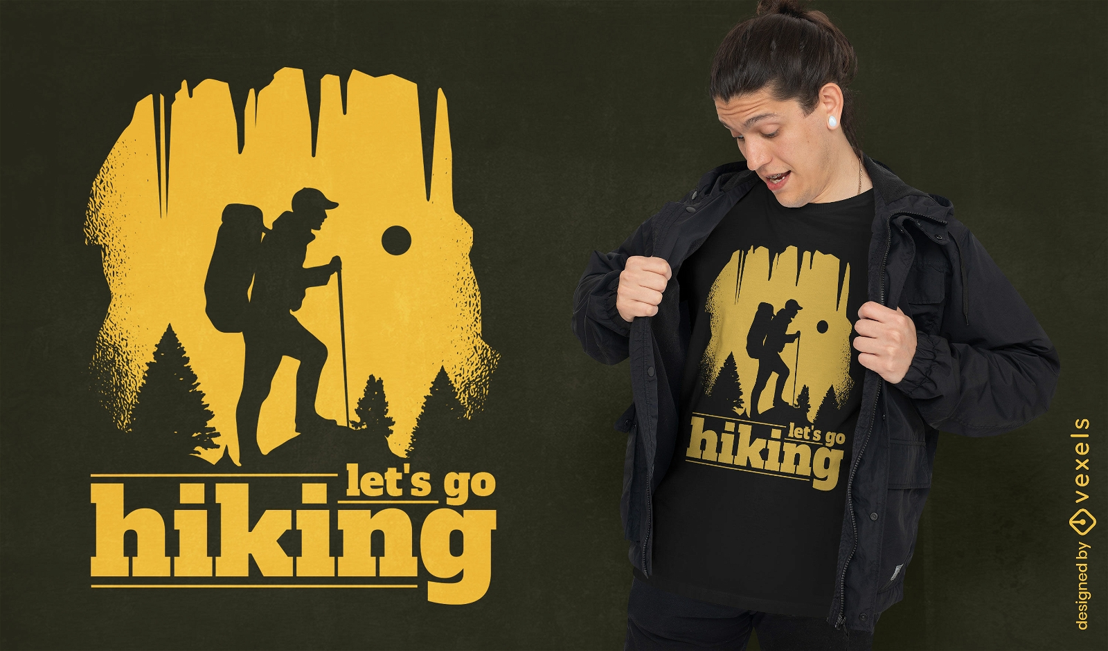 Hiking silhouette t-shirt design