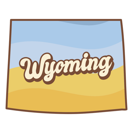 Der Bundesstaat Wyoming mit dem Wort Wyoming darauf PNG-Design