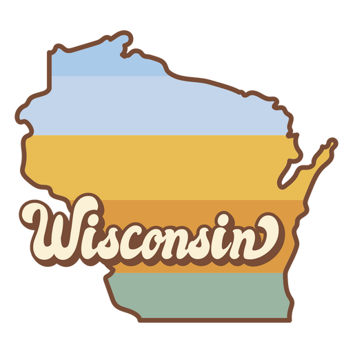 Aufkleber f?r die Landkarte des Bundesstaats Wisconsin PNG-Design