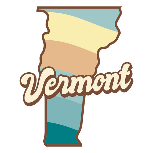 O mapa retrô do estado de vermont Desenho PNG