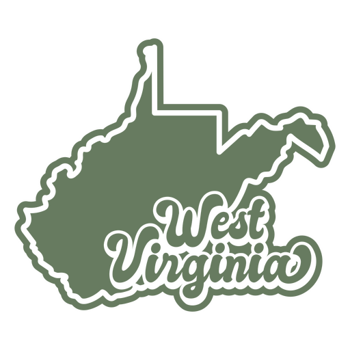 El logotipo del estado de Virginia Occidental en verde. Diseño PNG