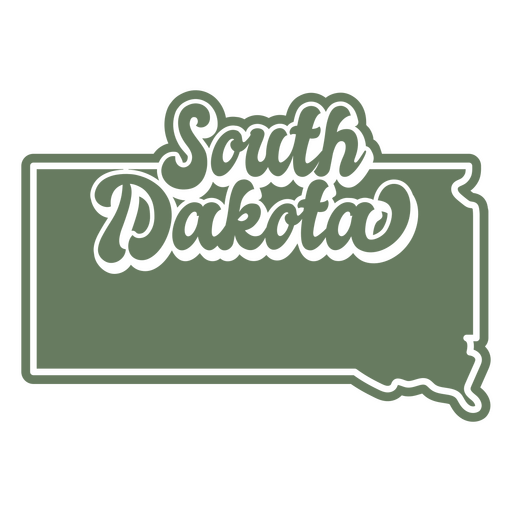 The word south dakota on a green background PNG Design