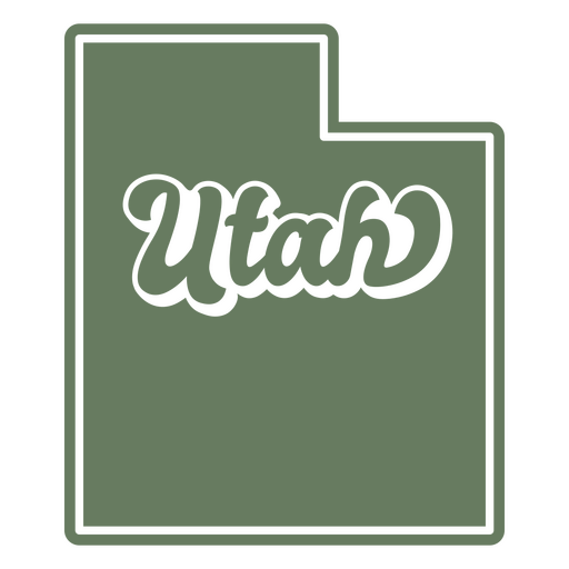 El estado de Utah con la palabra Utah. Diseño PNG