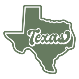 Green texas sticker with the word texas on it PNG Design