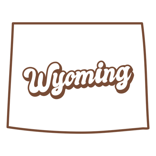 La palabra Wyoming en marr?n. Diseño PNG