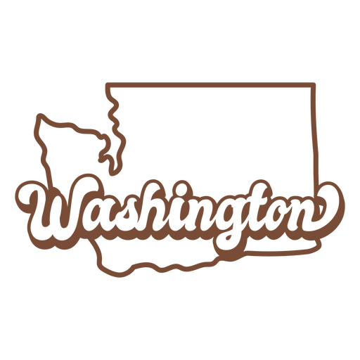 La palabra Washington en marrón. Diseño PNG