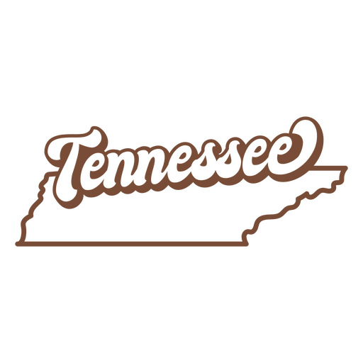 La palabra Tennessee en marr?n. Diseño PNG