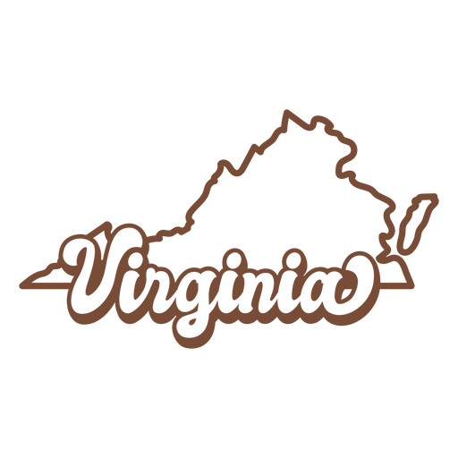 The state of virginia is shown PNG Design