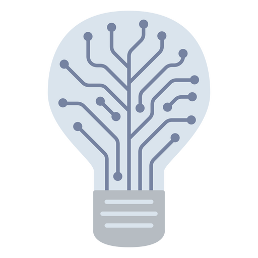Light bulb with circuits inside of it PNG Design