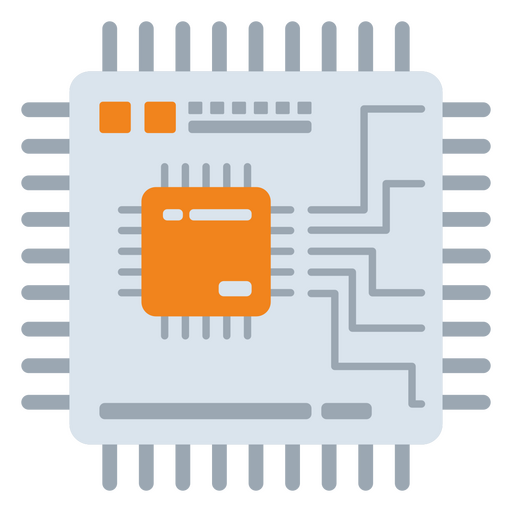 Chip CPU laranja Desenho PNG