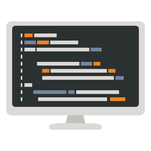 Pantalla de computadora con un código de programación Diseño PNG