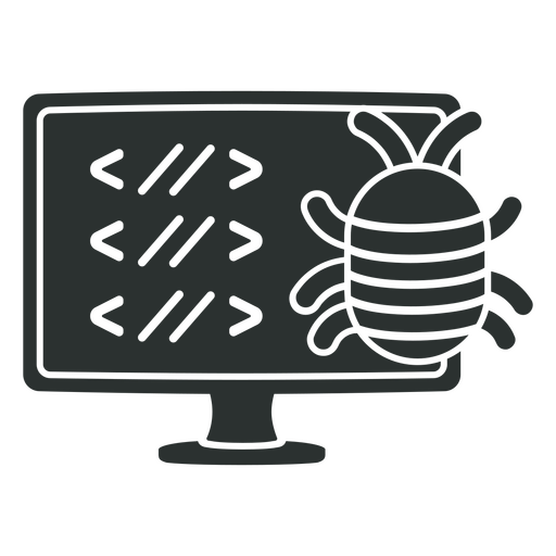 Bug on a computer screen PNG Design
