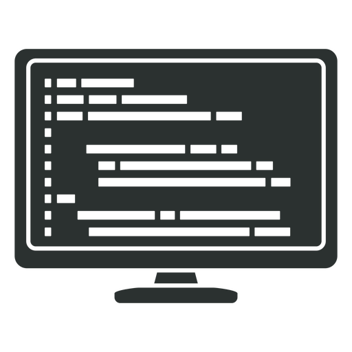 Ícono de una pantalla de computadora con un código Diseño PNG