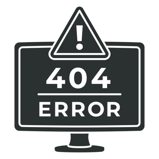 Error 404 en una pantalla de computadora negra Diseño PNG