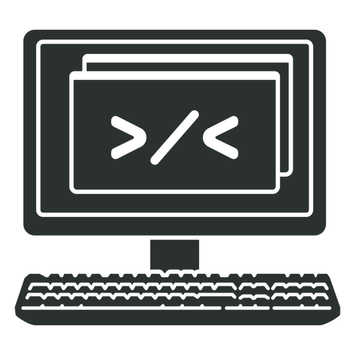 Computer screen featuring a coding symbol PNG Design