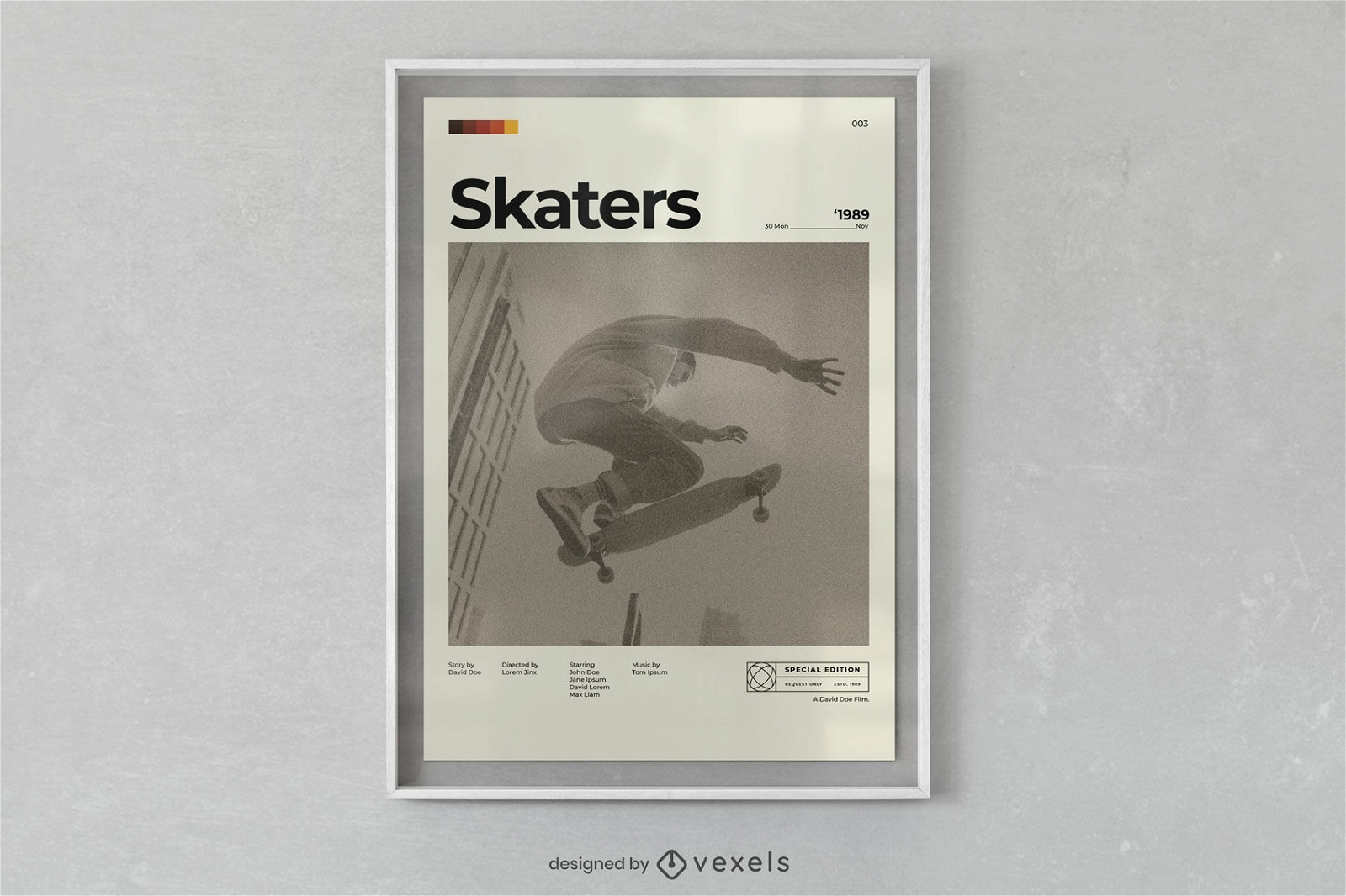 Design de cartaz de skatista