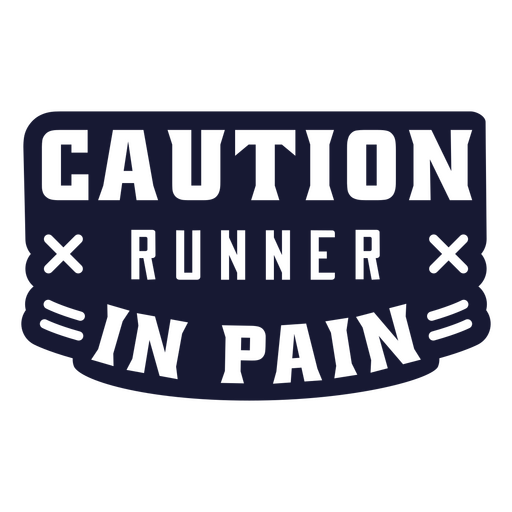 Aufkleber ?Vorsicht Läufer mit Schmerzen?. PNG-Design