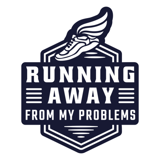Running away from my problems runner PNG Design