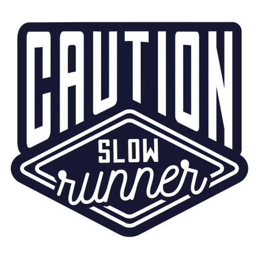 Caution slow runner badge PNG Design