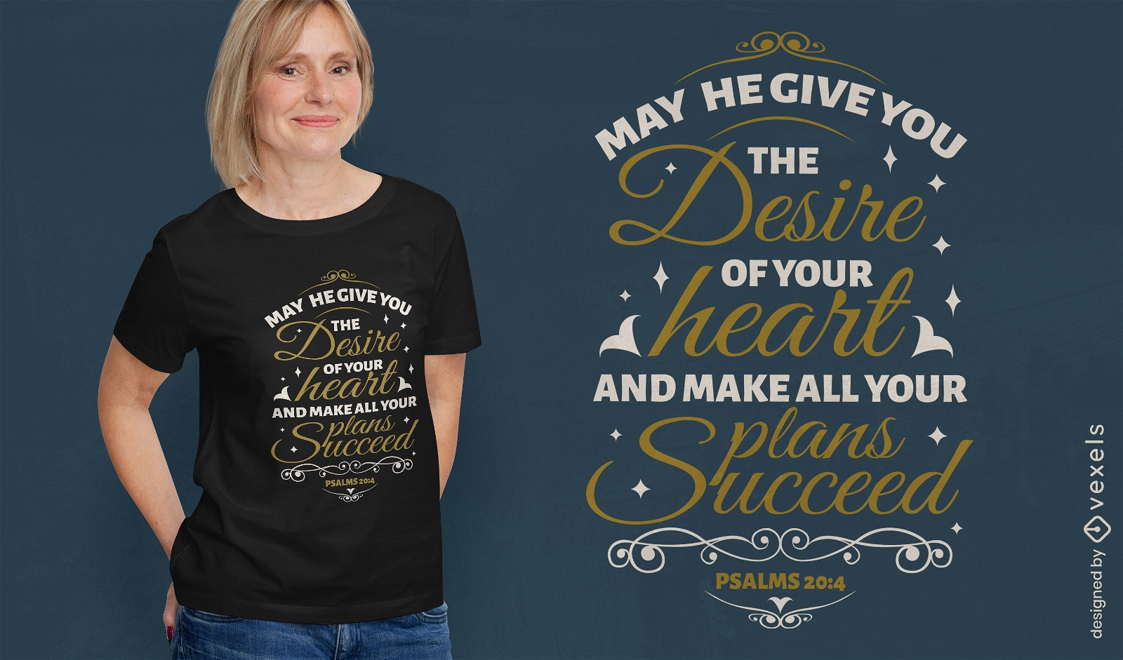 Design de camiseta com citação de oração