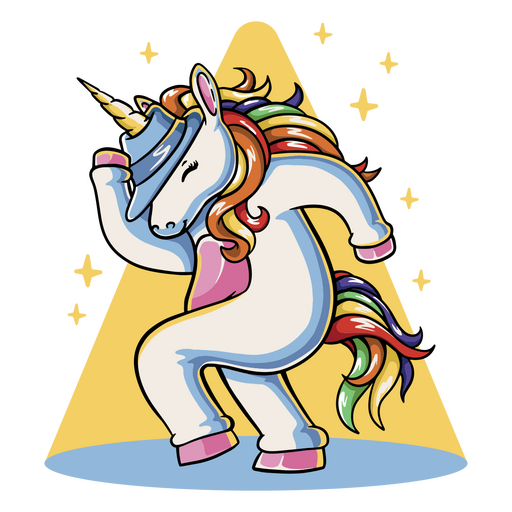 Cartoon unicorn dancing PNG Design