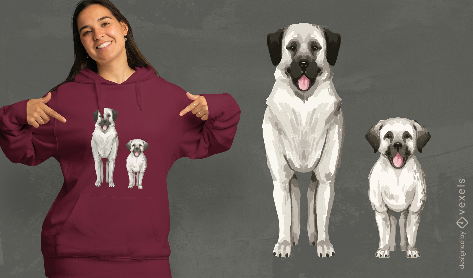 Diseño de camiseta de perro pastor de anatolia.